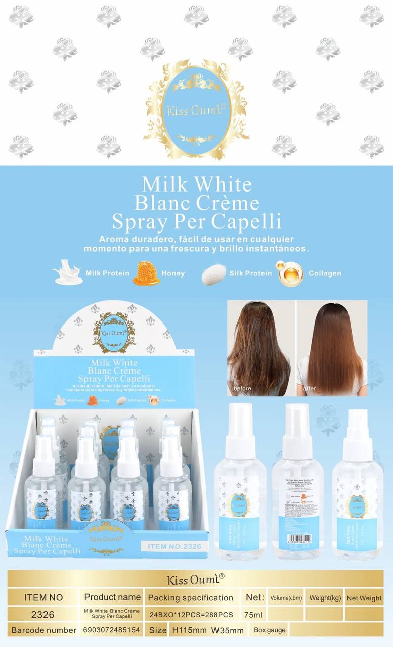 Biancolatte Kiss Oumì spray capelli